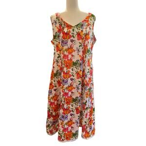 Floral Spring Dress 🌸 Size L Boho Feminine Cottagecore Festival Flowy Midi